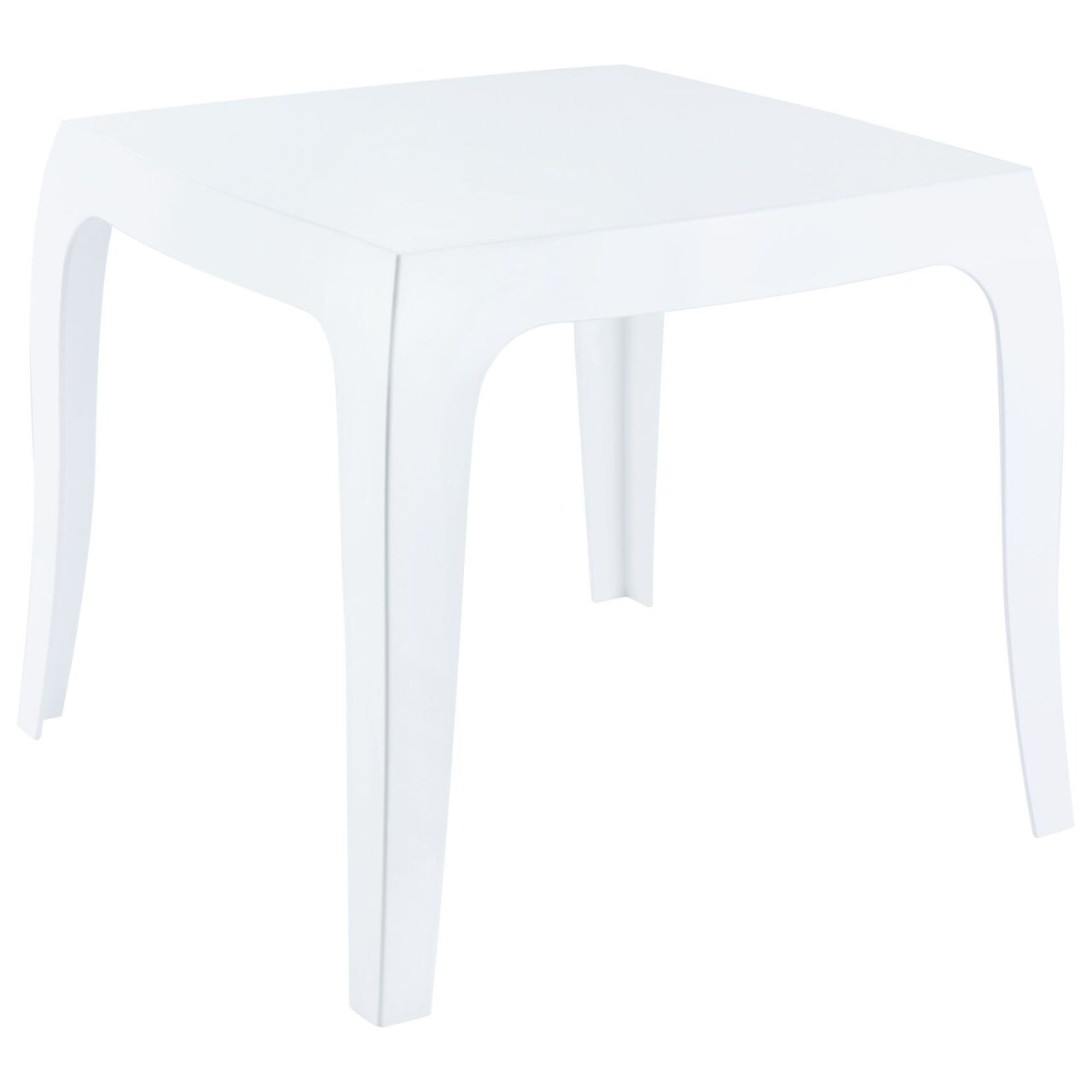 Luxury Commercial Living 20" White Glossy Stacking Square Outdoor Patio Side Table